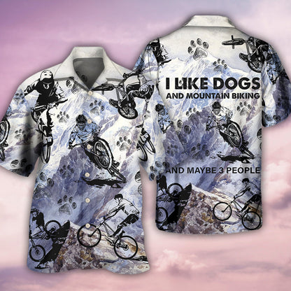 Bike I Like Dogs - Hawaiian Shirt 