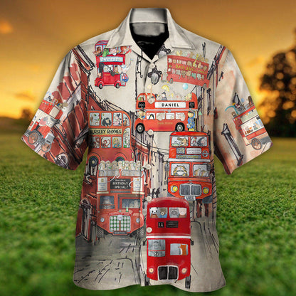 Bus Driver Big Red Party Bus - Hawaiian Shirt 