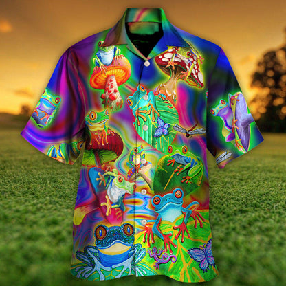 Frog Colorful Tropical Enjoying A Day Of Fun - Hawaiian Shirt 
