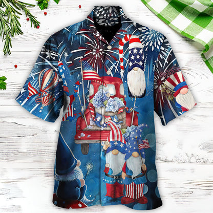 Independence Day Cute Three Trio Gnome 4th Of July - Hawaiian Shirt 