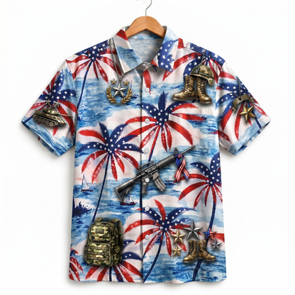 US Army Patriotic Veteran 250 Years America Premium Unisex Hawaiian Shirt For Men and Women