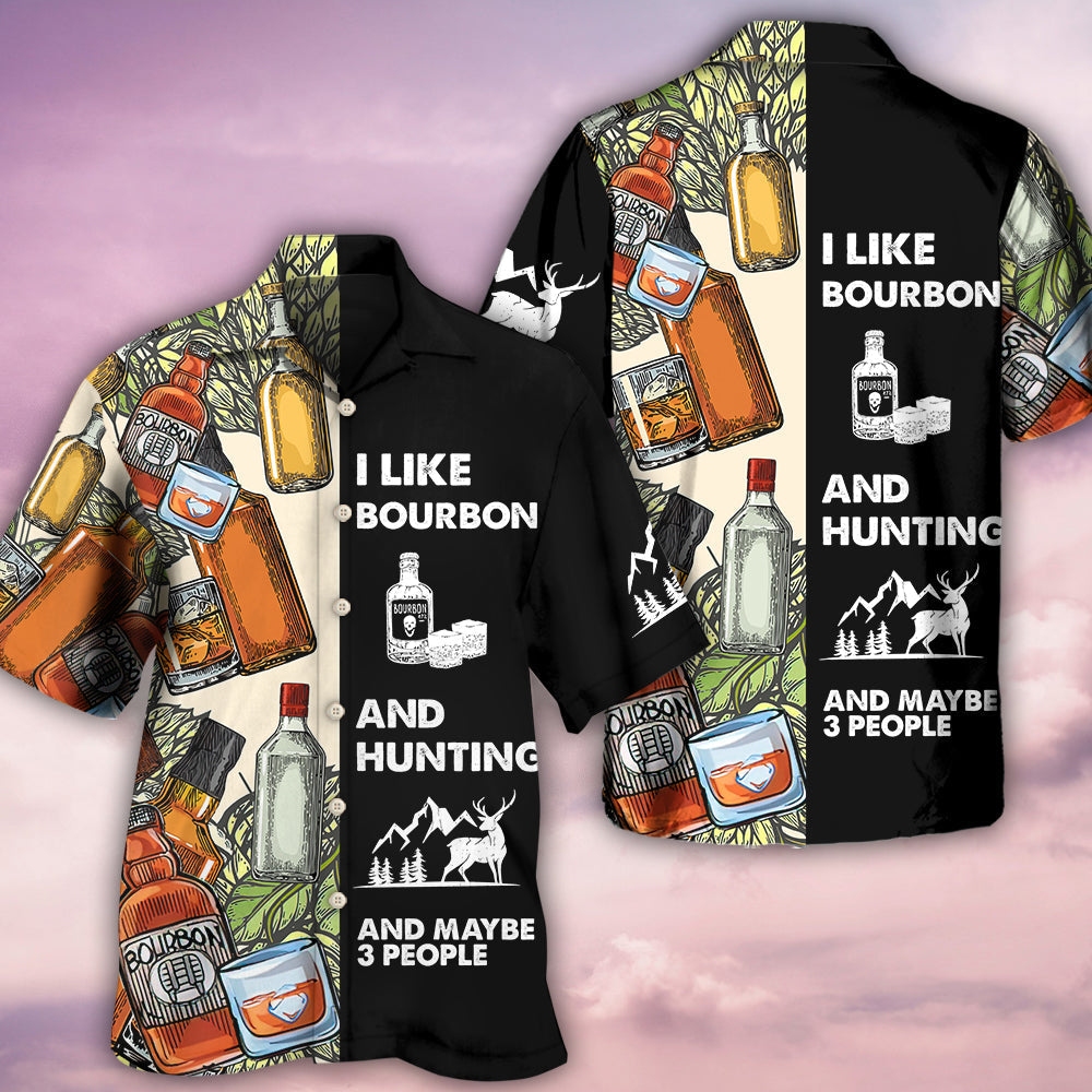 Wine Hunting I Like Bourbon - Hawaiian Shirt 