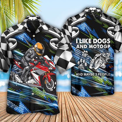 Motorbike Dog I Like Dogs And Motogp - Hawaiian Shirt 