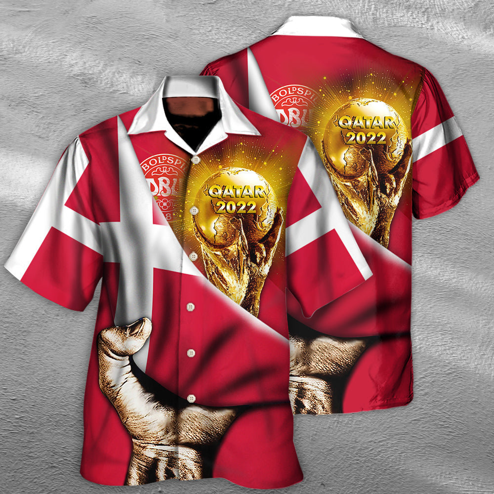 World Cup Qatar 2022 Denmark Will Be The Champion Flag Vintage - Hawaiian Shirt 