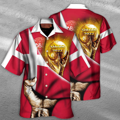 World Cup Qatar 2022 Denmark Will Be The Champion Flag Vintage - Hawaiian Shirt 