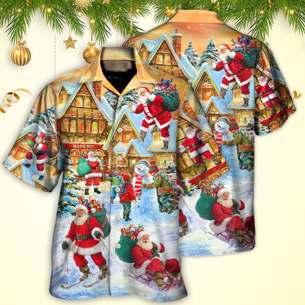 Christmas Santa Claus In The Town Xmas Is Coming - Hawaiian Shirt 