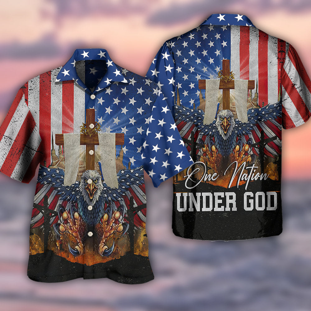 Eagle America One Nation Under God - Hawaiian Shirt 