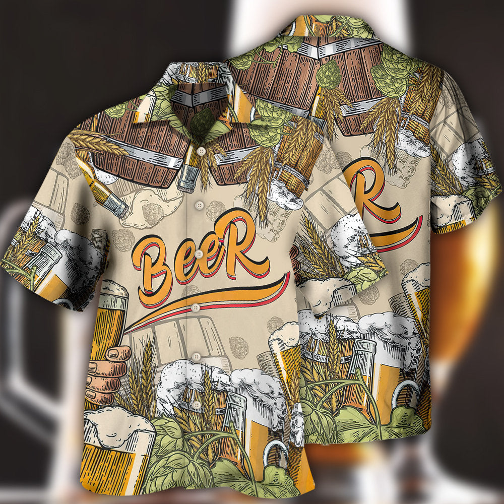 Beer Born To Drink - Hawaiian Shirt 