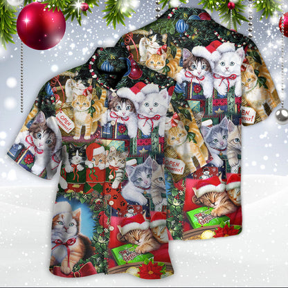 Cat Christmas Tree Merry Xmas - Hawaiian Shirt 