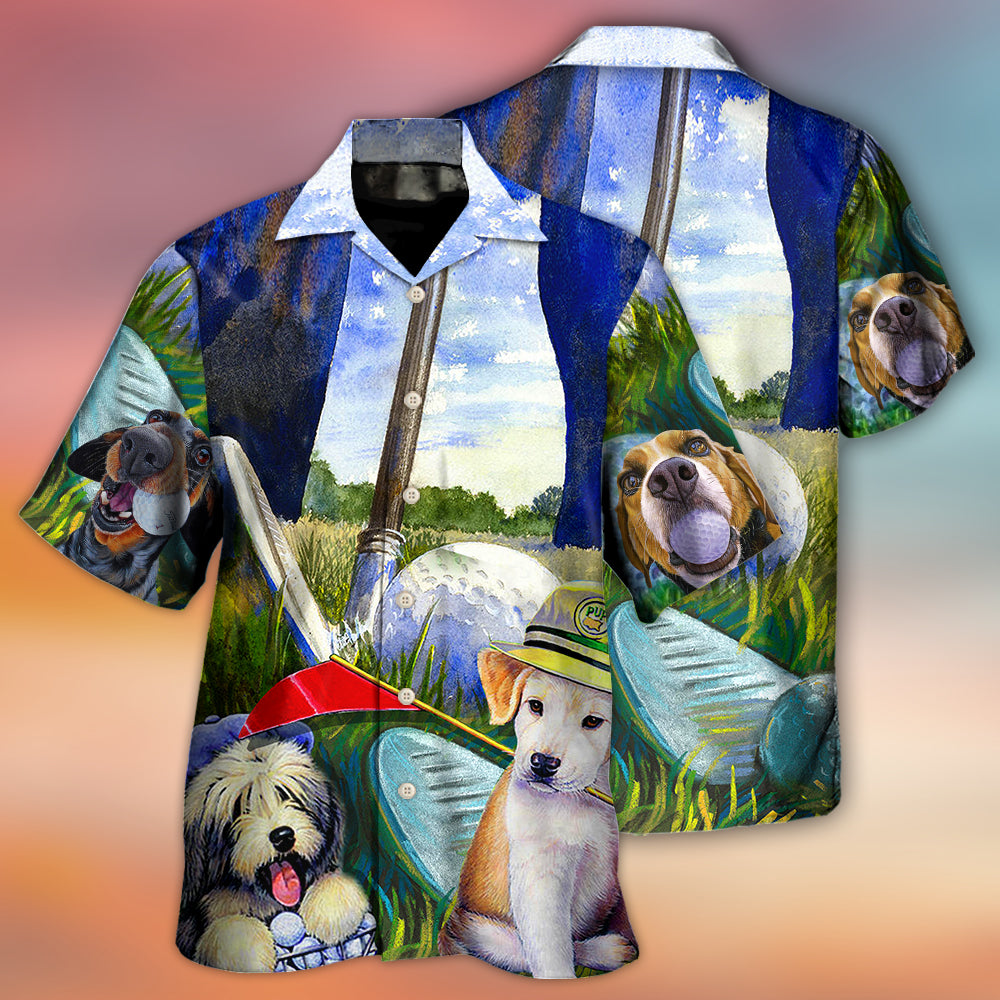 Golf Dog Funny Lover Golf Art Style - Hawaiian Shirt 