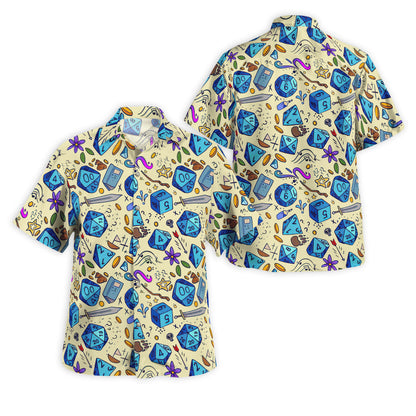 DnD Dice Sword Vintage Style - Hawaiian Shirt 