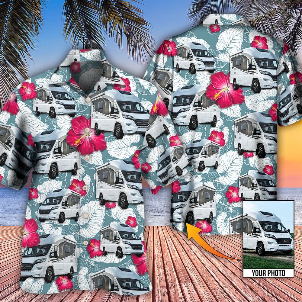 RV Camper Tropical Custom Photo - Hawaiian Shirt 
