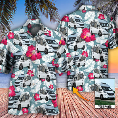 RV Camper Tropical Custom Photo - Hawaiian Shirt 