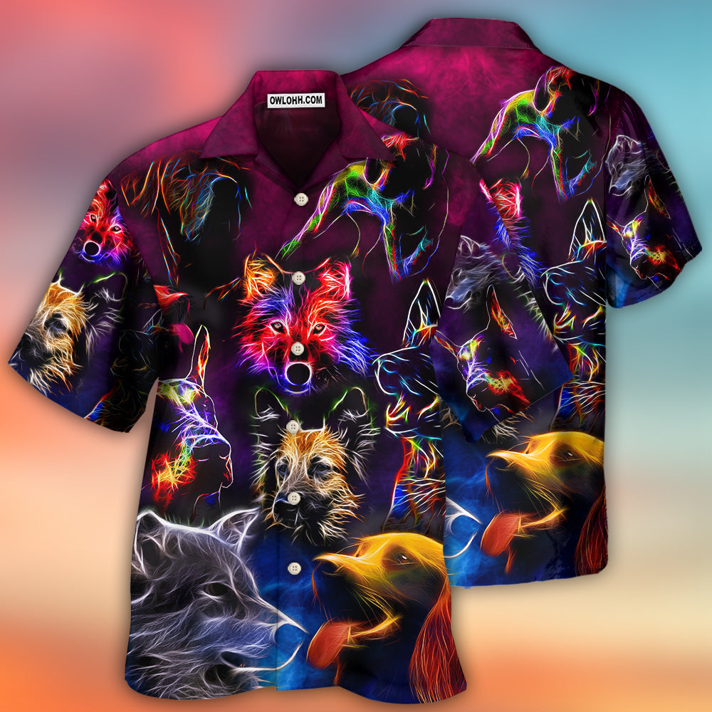 Dog Neon Lightning Style - Hawaiian Shirt 