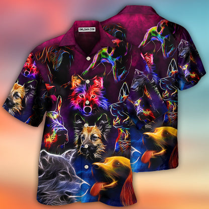 Dog Neon Lightning Style - Hawaiian Shirt 