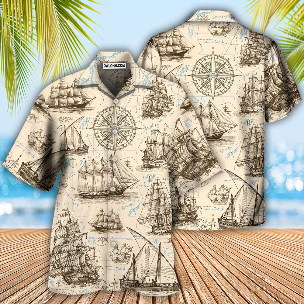 Sailing Vintage Pirate Map - Hawaiian Shirt 