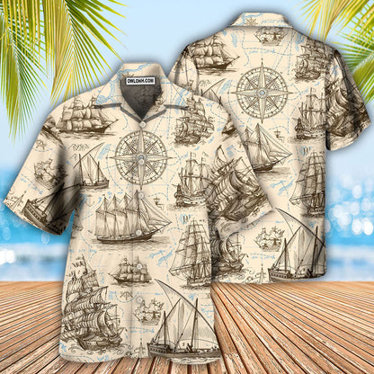 Sailing Vintage Pirate Map - Hawaiian Shirt 