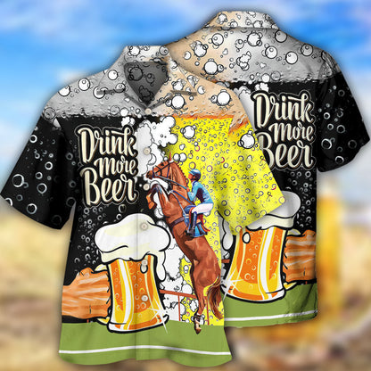 Beer Horse Racing Drink More Beer - Hawaiian Shirt 