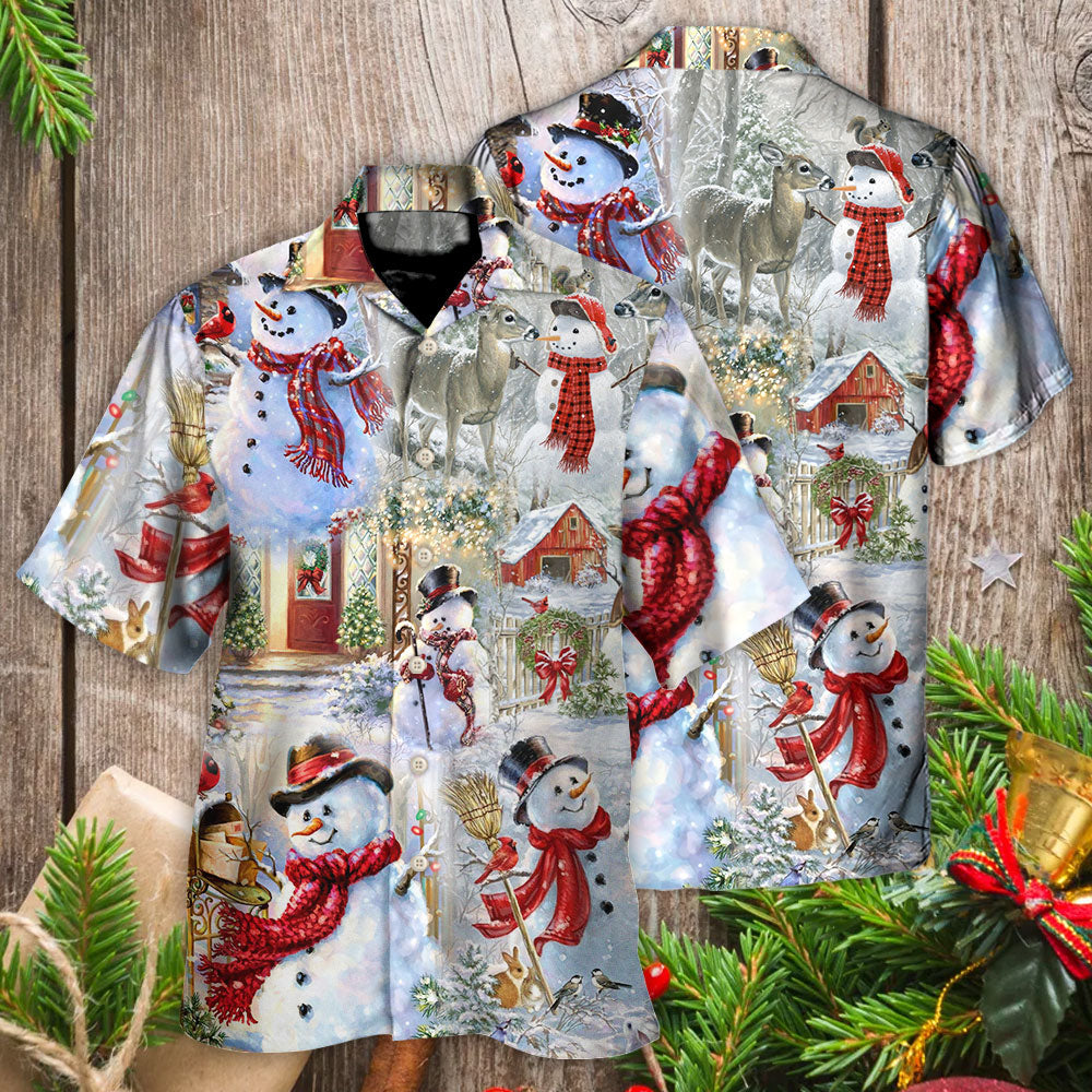 Christmas Snowman Merry Xmas - Hawaiian Shirt 