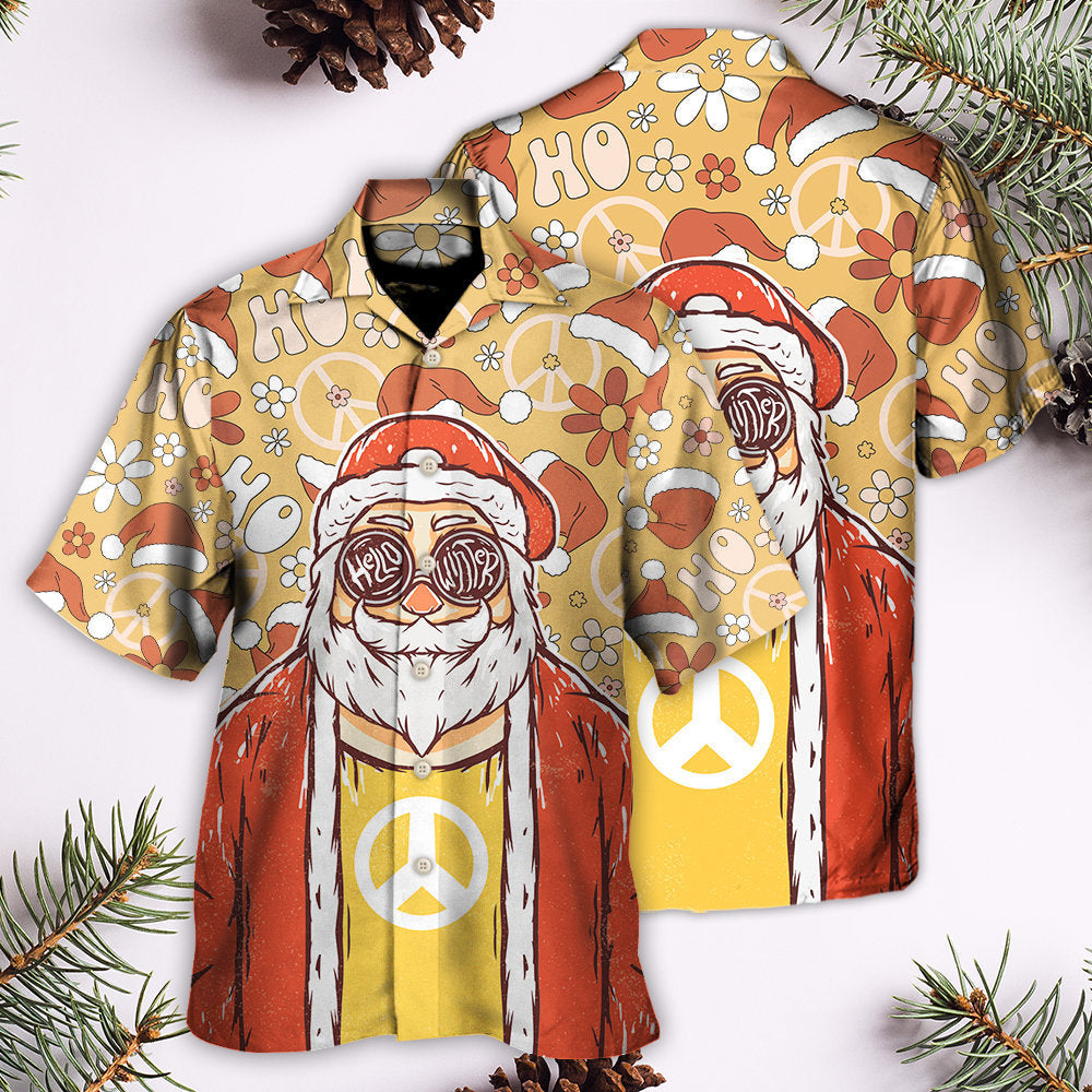 Christmas Santa Cutie Hippie Groovy - Hawaiian Shirt 