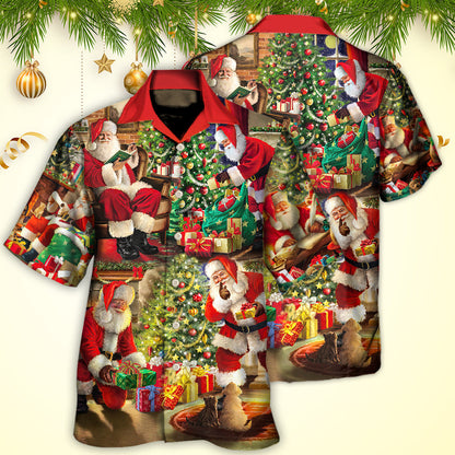 Christmas Santa Claus Story Gift For Xmas Painting Style - Hawaiian Shirt 