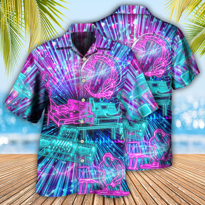 Audio Engineer Neon Style - Hawaiian Shirt 