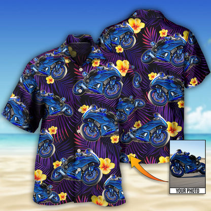 Trooper Motorcycle Tropical Custom Photo - Hawaiian Shirt 
