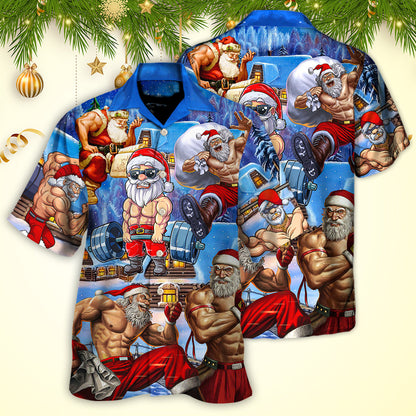Christmas Santa Weightlifting Christmas Fitness Gym - Hawaiian Shirt - HAWS01NDN031122 
