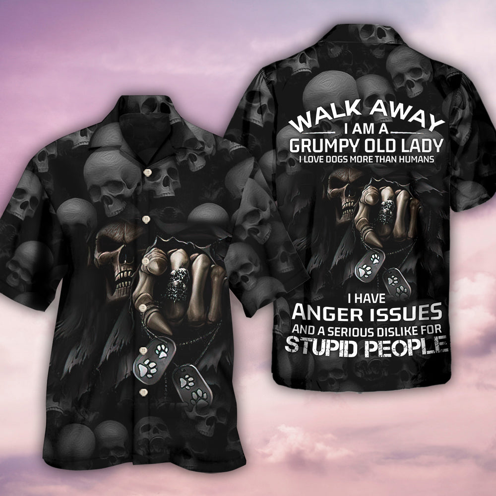 Skull I Love Dogs More Than Humans - Hawaiian Shirt 