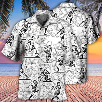 Rugby Tropical Leaf Ball Games - Hawaiian Shirt 