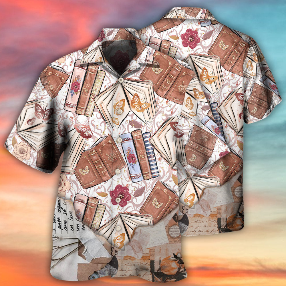 Book With Flower And Butterfly - Hawaiian Shirt 