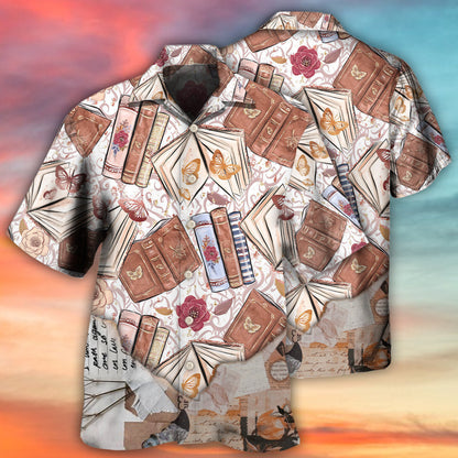 Book With Flower And Butterfly - Hawaiian Shirt 