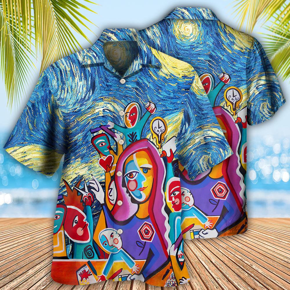 Teacher Art Teacher in Starry Night - Hawaiian Shirt 