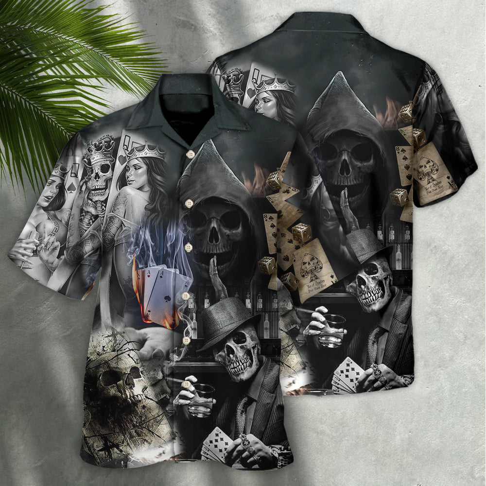 Skull Gambling The Death Game Begin - Hawaiian Shirt 