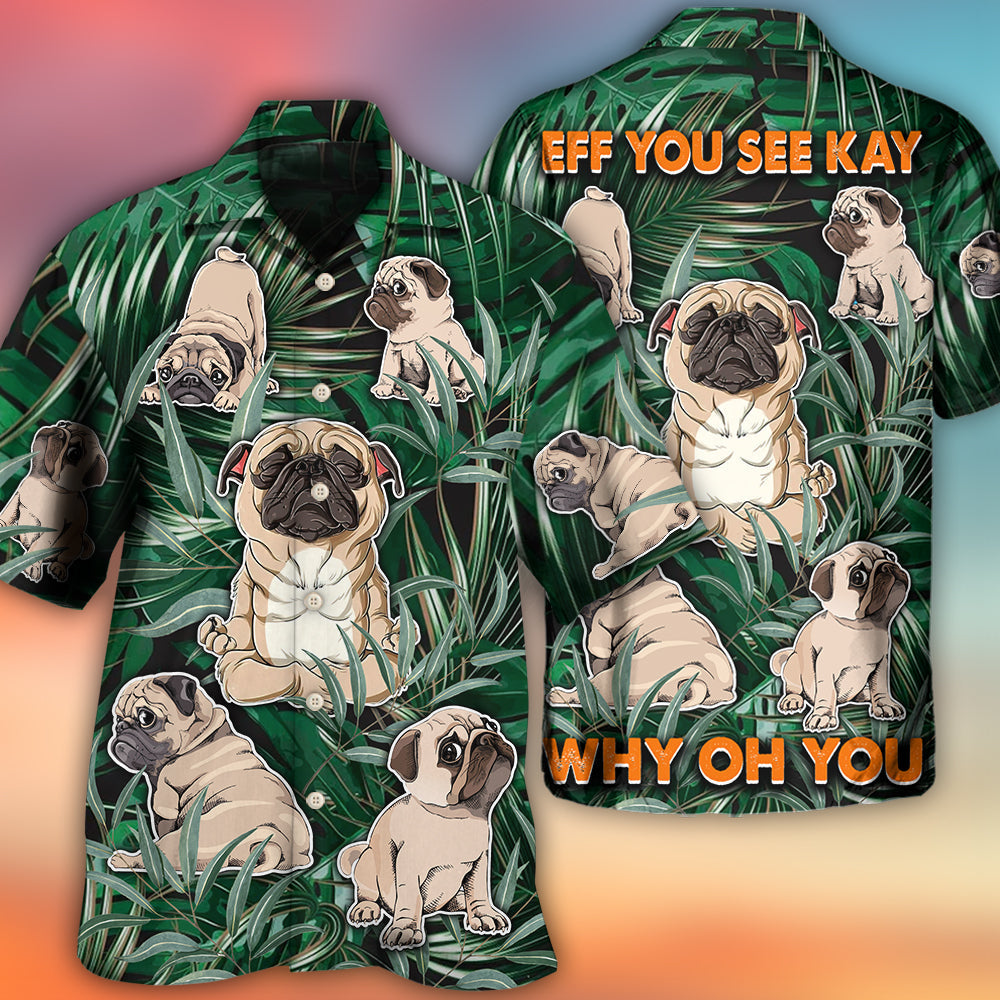 Pitbull Yoga Tropical Yoga Pose Funny - Hawaiian Shirt 