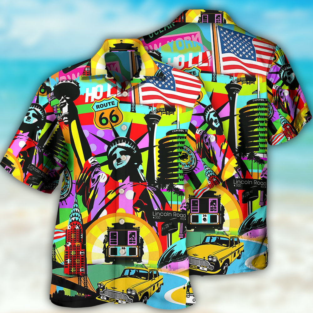 America Travel Colorful Style - Hawaiian Shirt 