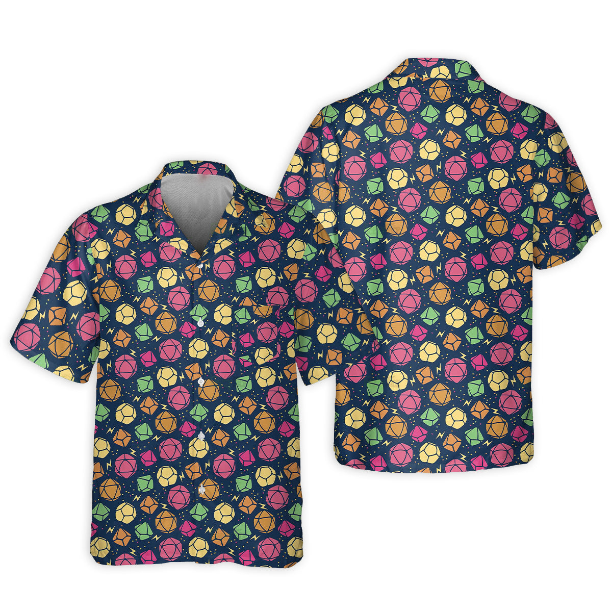 DnD Dice Colorful Pattern Small - Hawaiian Shirt 