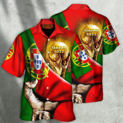 World Cup Qatar 2022 Portugal Will Be The Champion Flag Vintage - Hawaiian Shirt 
