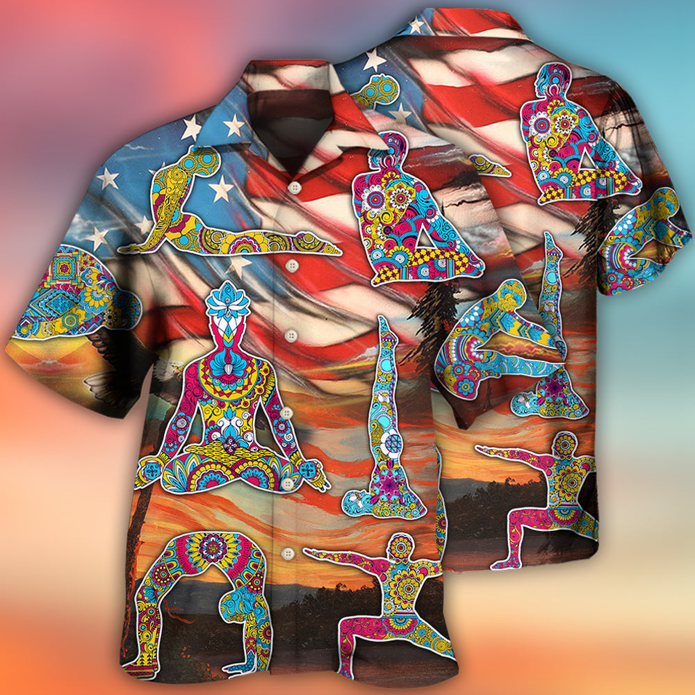 Yoga Independence Day Yoga Pose - Hawaiian Shirt 