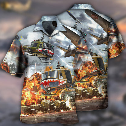 Combat Aircraft Fly Sky Military Planes - Hawaiian Shirt 