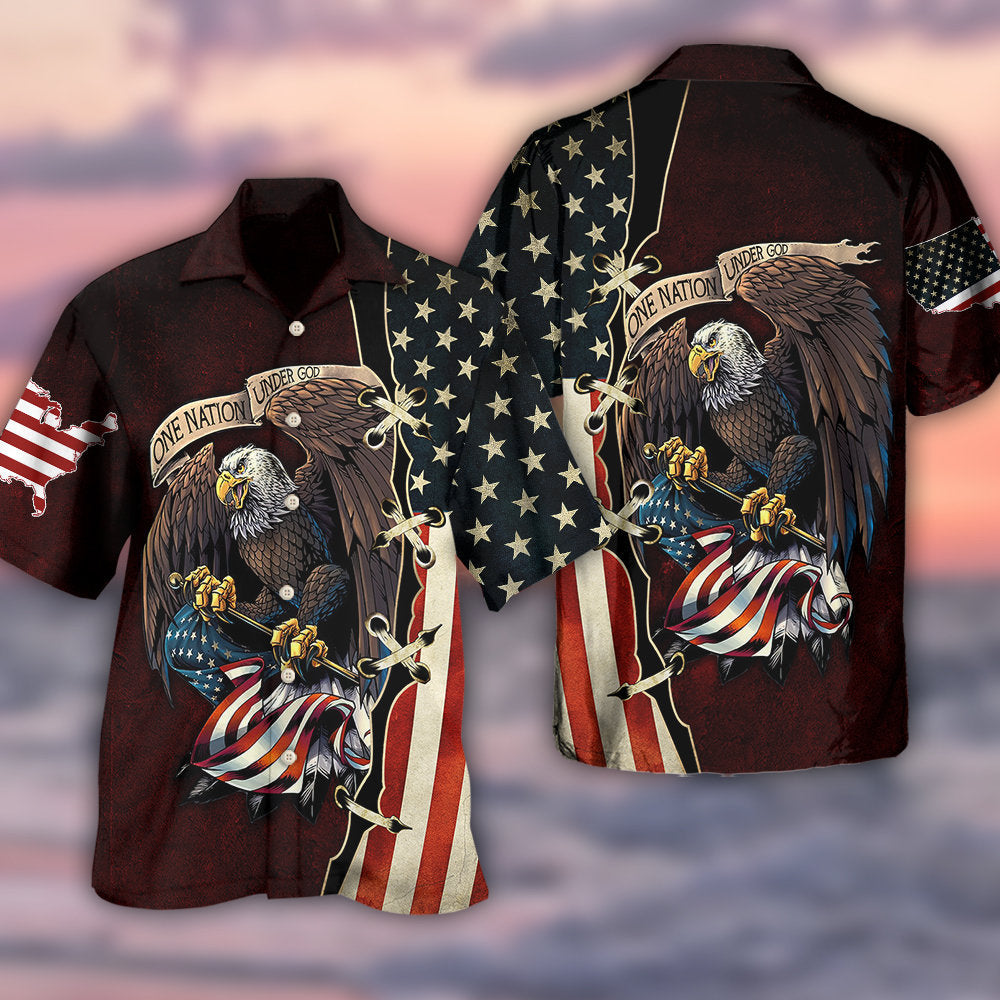 Eagle One Nation Under God - Hawaiian Shirt 