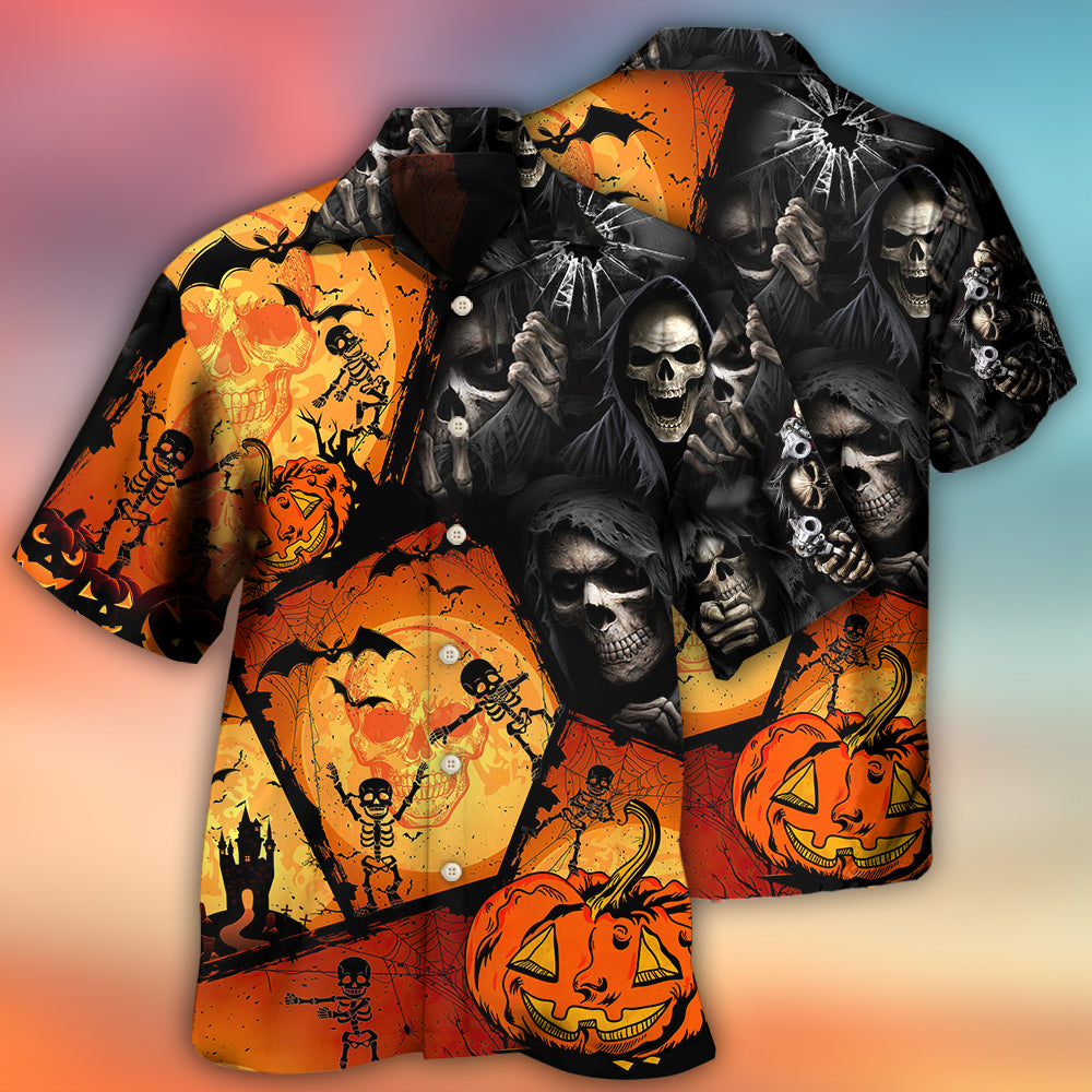 Halloween Skull Pumpkin Scary - Hawaiian Shirt 