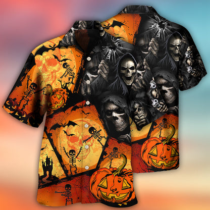 Halloween Skull Pumpkin Scary - Hawaiian Shirt 
