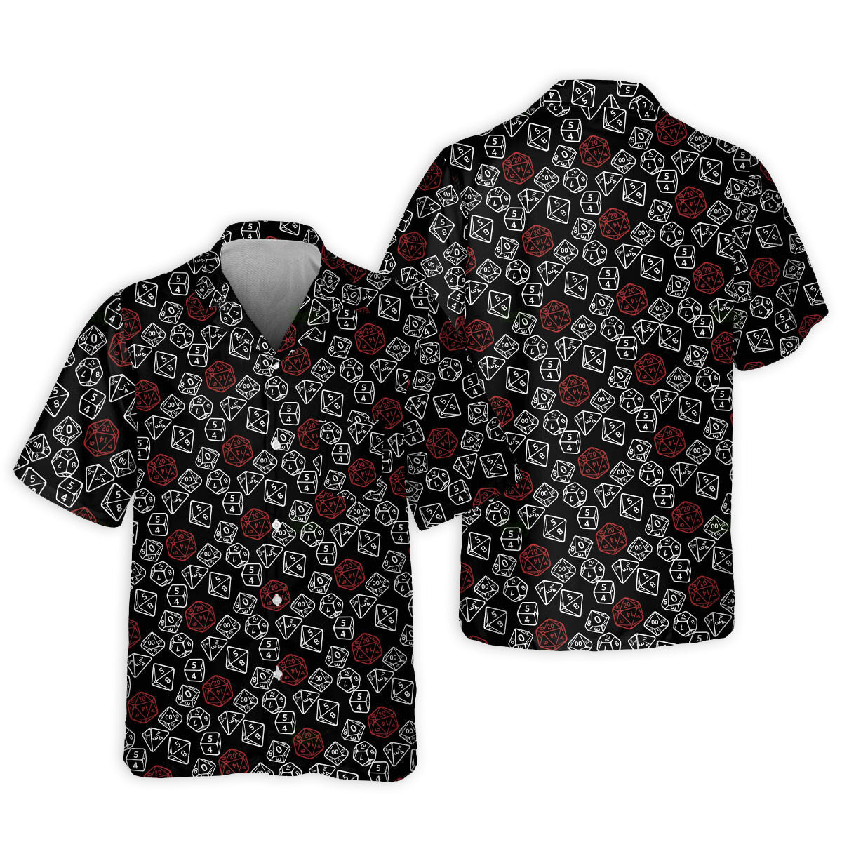 DnD Dice Red And White - Hawaiian Shirt 