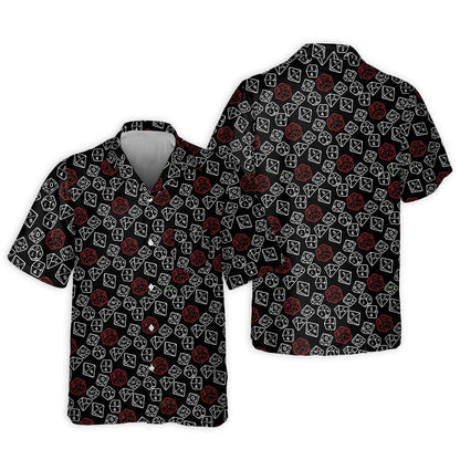 DnD Dice Red And White - Hawaiian Shirt 