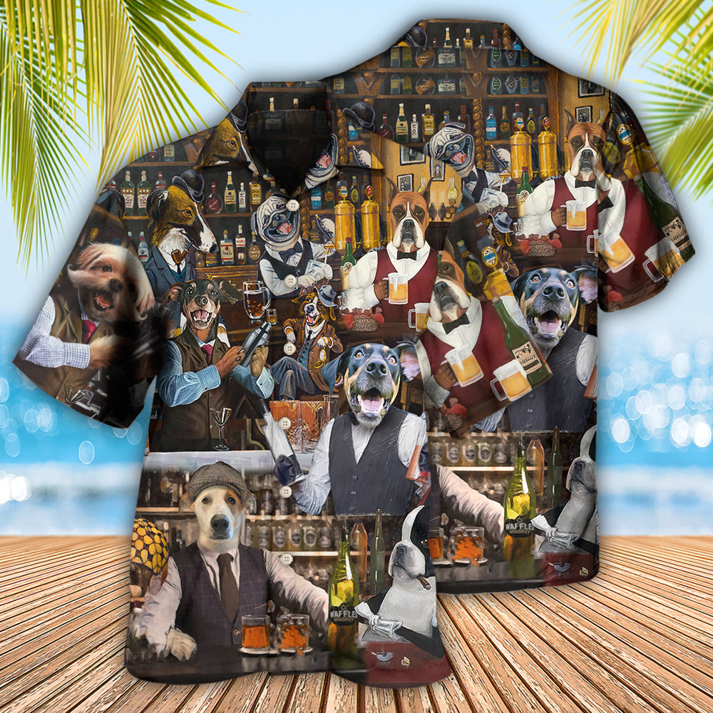Bartender Dog Mixologist Job Is Never Done - Hawaiian Shirt 