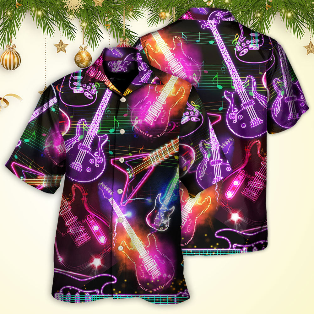 Guitar Neon Amazing Christmas - Hawaiian Shirt 