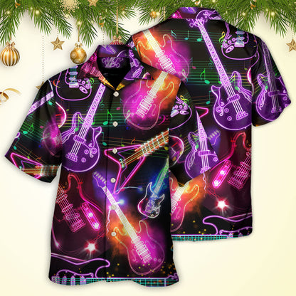Guitar Neon Amazing Christmas - Hawaiian Shirt 