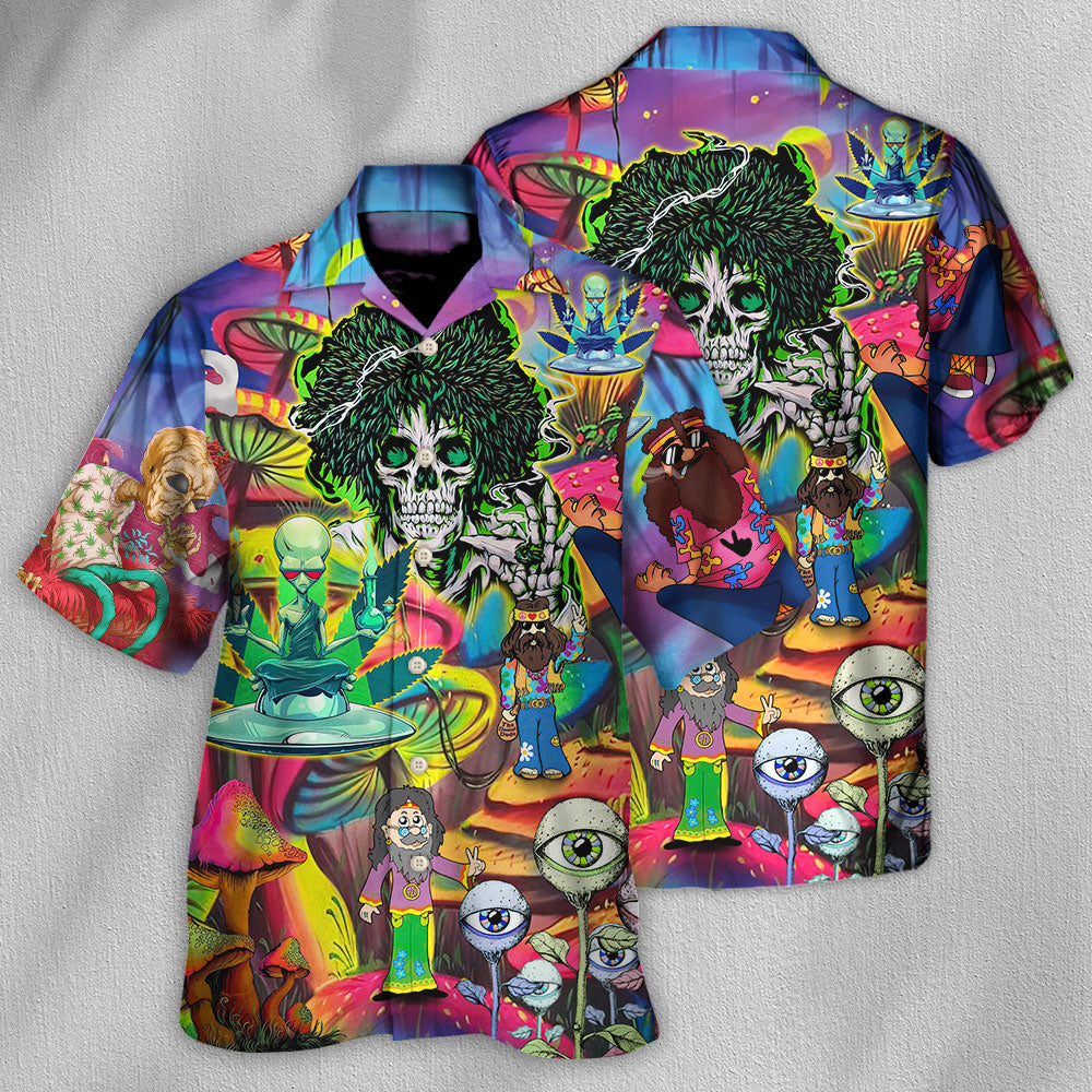 Hippie Skull Cool Life - Hawaiian Shirt 
