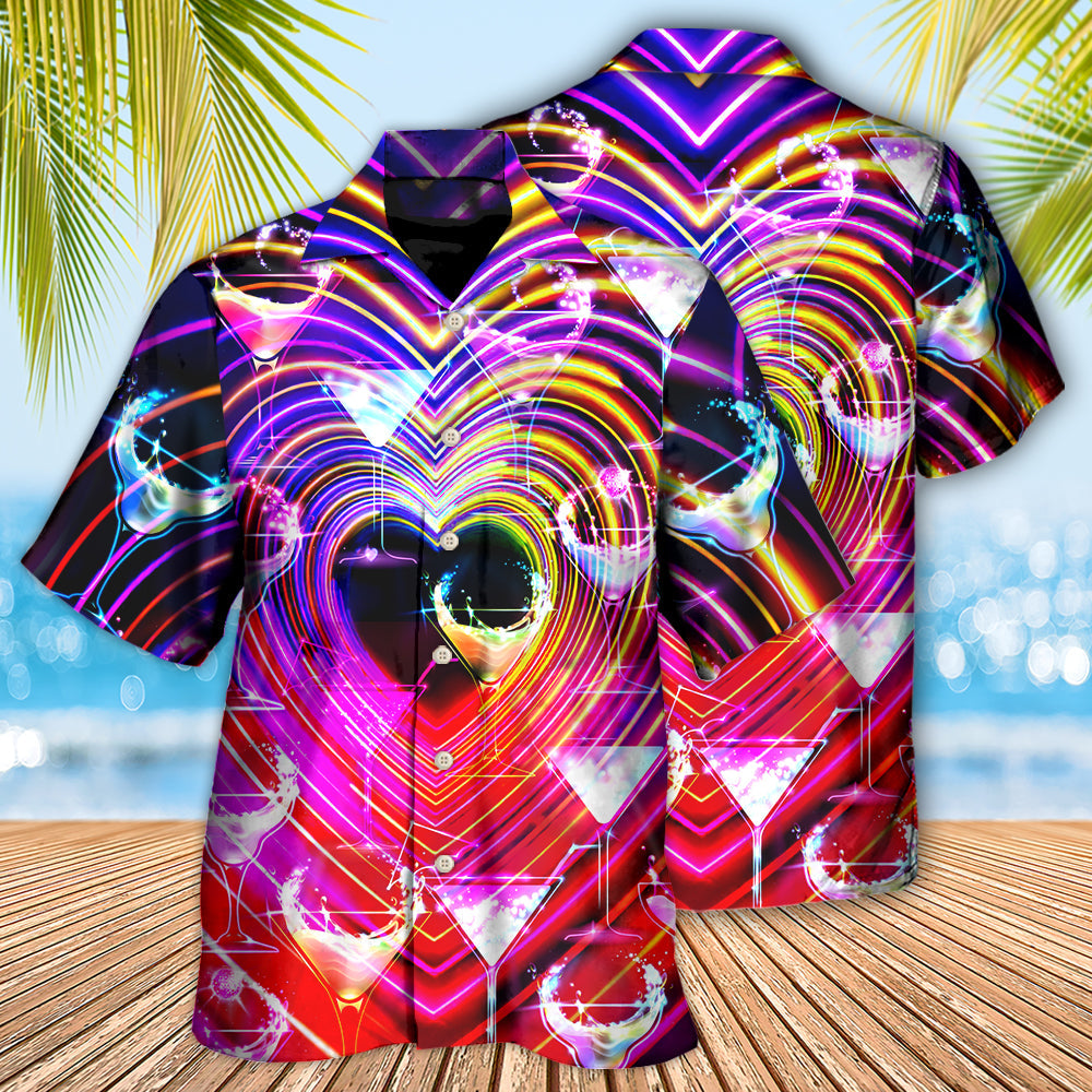 Cocktail Party Romantic Sweet Heart Neon Light - Hawaiian Shirt 